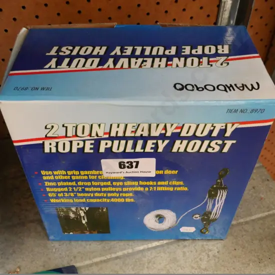 as-new rope pulley hoist