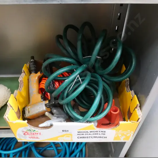 air hoses, air-powered stapler, etc.