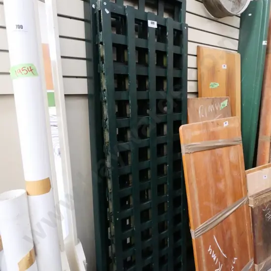 green painted trellis