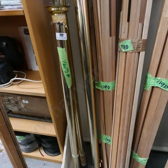 various floor-mounted brass light stands