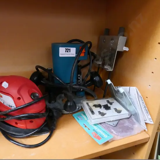 plunge router and an orbital sander