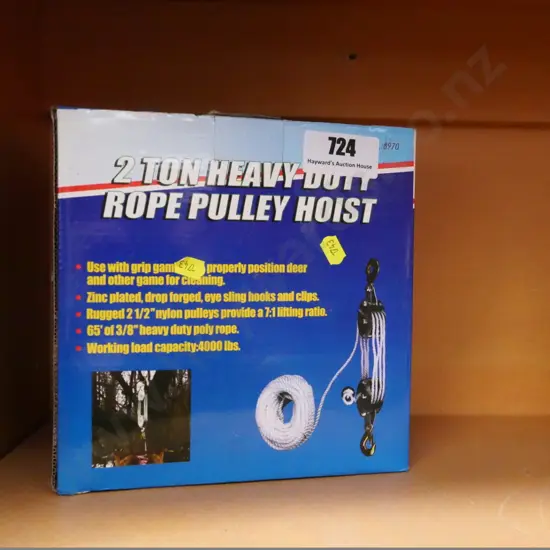as-new 2-tonne pulley hoist