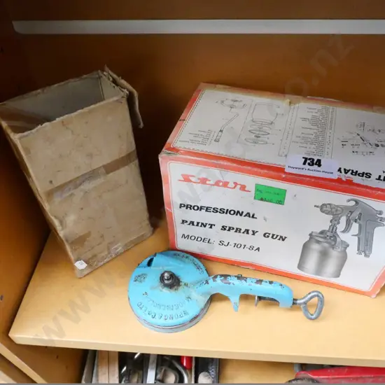 paint spray gun and benchtop slicer