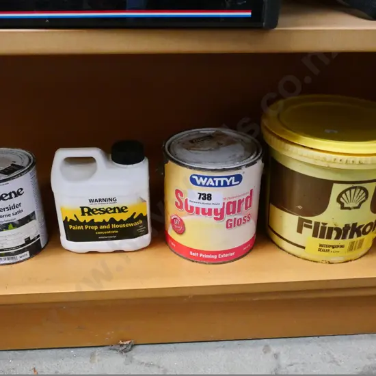 waterproofing sealant, paint, house cleaner, etc.