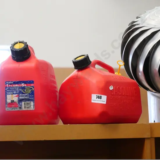 two 5l fuel containers