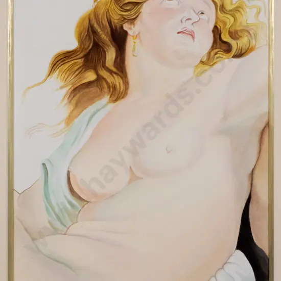 R. Swanney-Macpherson - Sept '05 - framed watercolour - nude. H-280 W-200