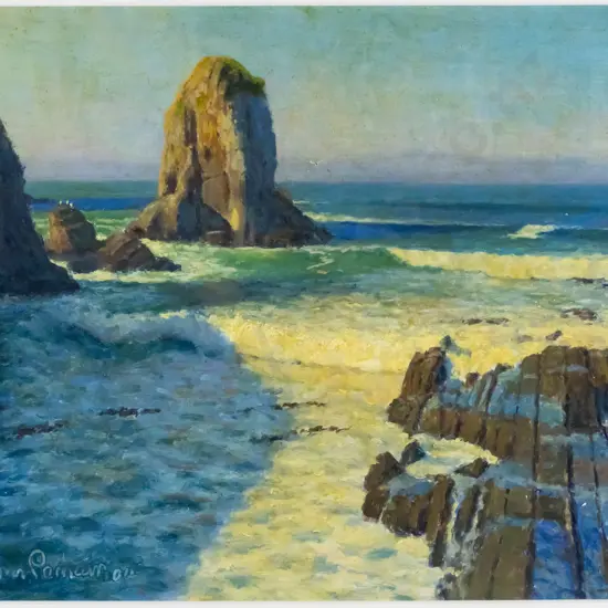 Terry Pernham '04- framd oil - coastal scene H-240 w-280