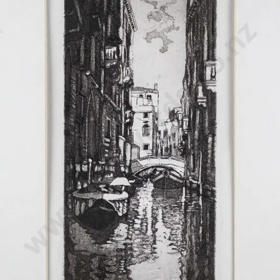 Cannizzo '86 - framed etching 47/80 - Venetian canal H-195 W-80