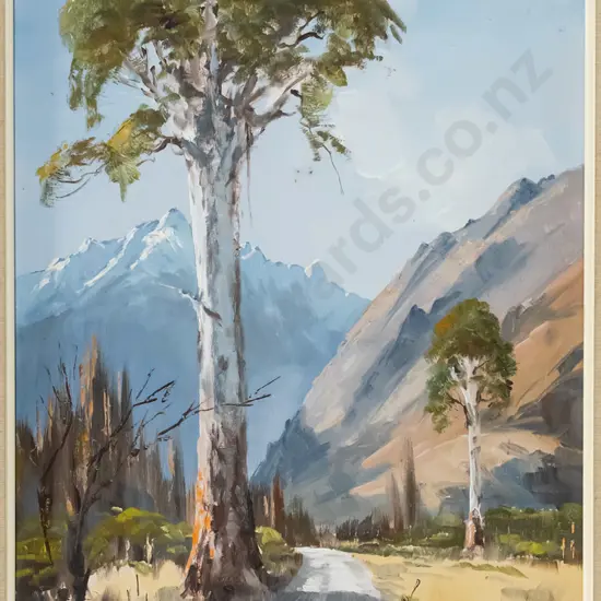 Aston Greathead - framed oil - "From Glenorchy to Queenstown" H-650 W-390