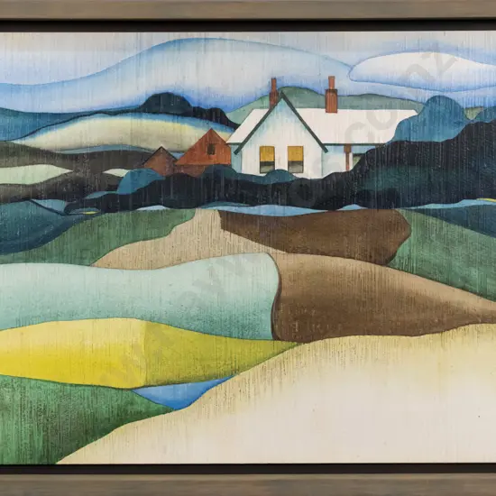 Rita Blakeley 1975 - framed oil - Arrowtown H-470 W-680