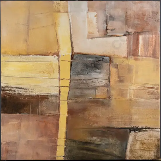 Doreen McNeill - oil boxed on canvas - "Pathways I" H-420 W-420