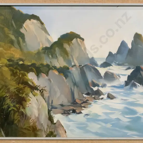 Brent Trolle - framed oil on canvas - "Sea Spray" H-290 W-440