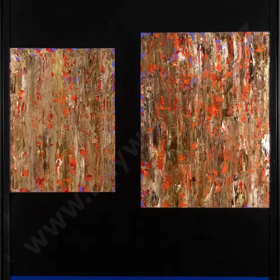 Wallace Crossman feb/march 1991 - framed oil on canvas -"An apocalyptic landscape" H-1370 W-1010