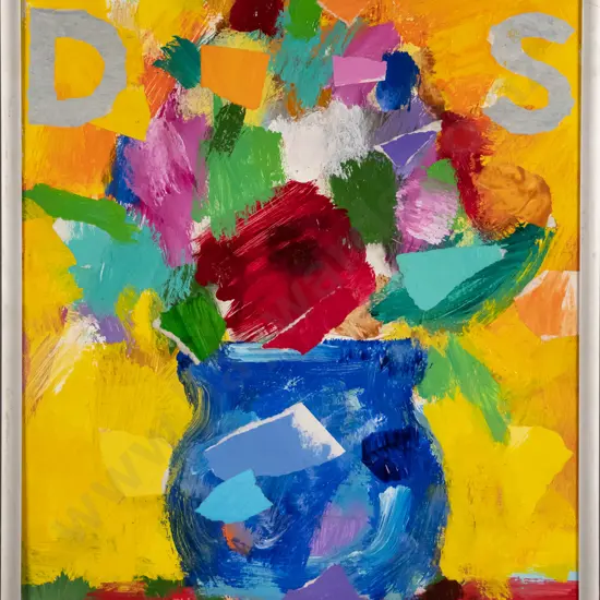 John Robinson Feb '09 - framed oil - vase with flowers. H-260 W-210