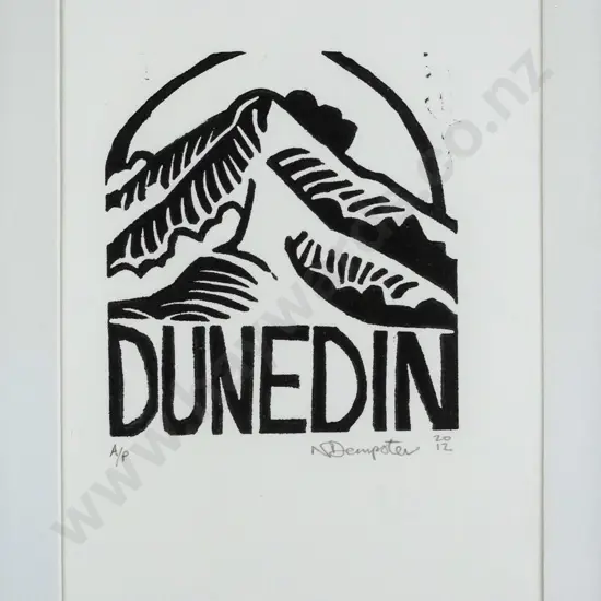 Nic Dempster 2012 - framed artist's proof - Dunedin H-110 W-90