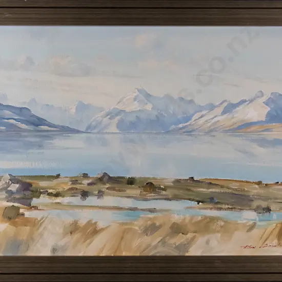 Aston Greathead - framed oil - Mt Cook/Lake Pukaki