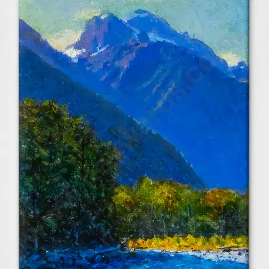 Terry Perham '06 - framed oil on canvas - "Mt Te Whero - Lower Holyford" H-130 W-80