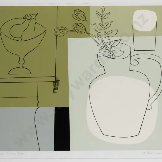 G Robinson - framed ltd edition print 20/55 "On two table" H-460 W-560