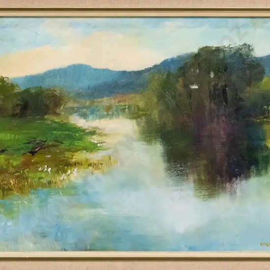 Robert John Bosler - framed oil - landscape H-280 W-490