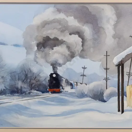 Colin MacLaren - framed watercolour - "Nigel Bruce at Craigieburn" H-350 W-530