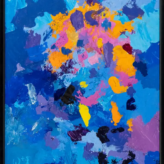 W - framed oil - "Whetu or Sky Space" H-590 W-390