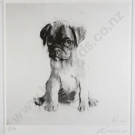 Jon Thom 2014 - framed limited edition print 2/10 - puppy H-270 W-270