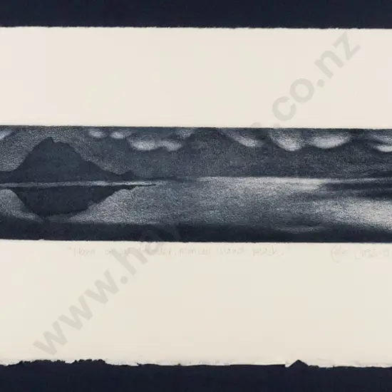 Kyla Cresswell '96 - framed lithograph No. 5/6 - Nana at my Shoulder, Monkey Island Beach. H-550 W320