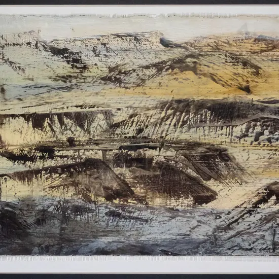 Gail de Jong 2013 (signed on back of canvas) - framed oil - landscape H-210 W-290