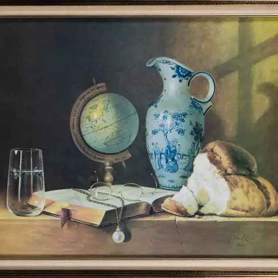 Jos Kivits - framed oil - "Pearl of Great Price" H-430 W-520