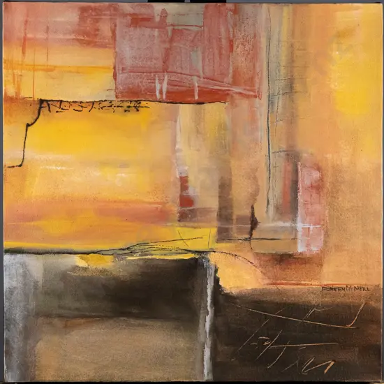 Doreen McNeill - oil on boxed canvas - "Pathways II" H-420 W-420