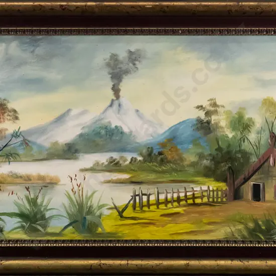 D. Harford - framed colonial oil - "Lake Taupo" H-235 W-620