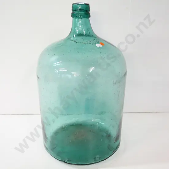 green glass carboy - some dirt, air bubbles and crackling to interior H-500 Diameter 300