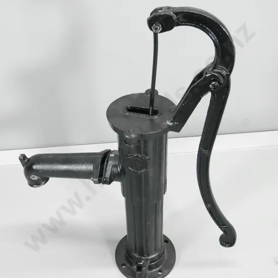 restorer's vintage black painted cast iron cow-tail pump H-680 W-510