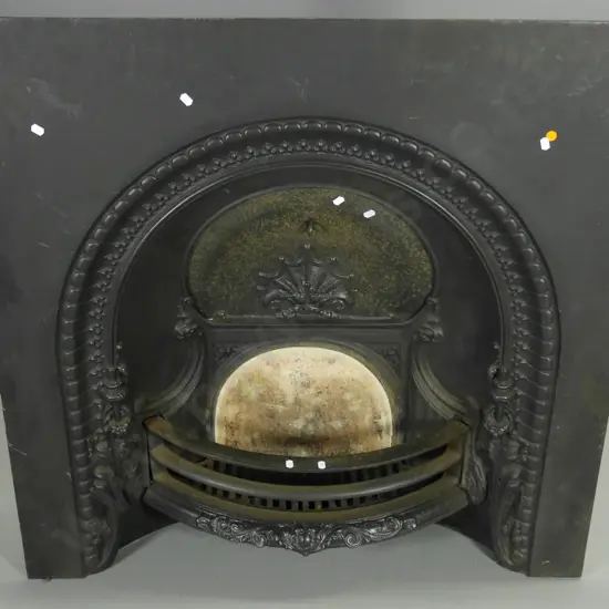 black finish cast iron fireplace surround with grate and fire brick H-970 W-970 D-270