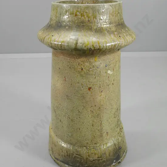 vintage salt-glazed chimney pot - has crack and several holes drilled through H-610 Diameter 320 at base