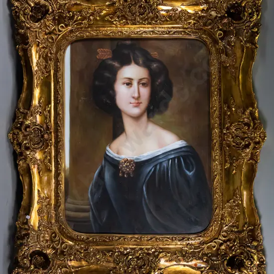 ornate gilt framed oil - portrait  H-1200 W-1010 (including frame)