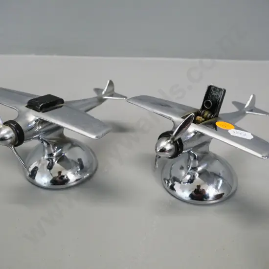 2 chrome aeroplane themed table lights H-70 L-150 - spring lock on one is not working