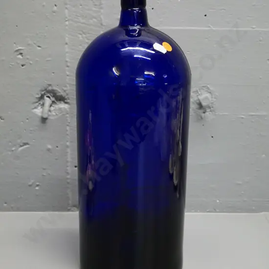 large blue glass bottle H-400