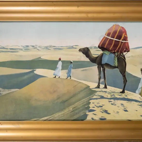 gilt framed print - desert scene H-280 W-580