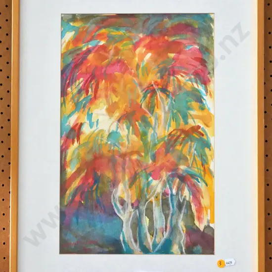 Kempthorne '90 - framed watercolour - trees H-410 W-260