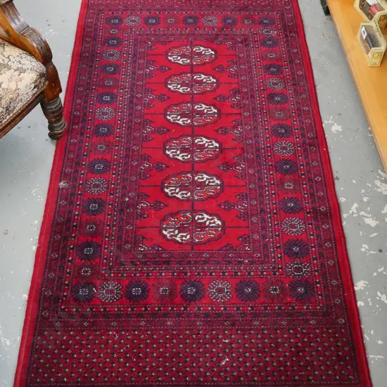 red woven wool floor mat L-1790 W-910