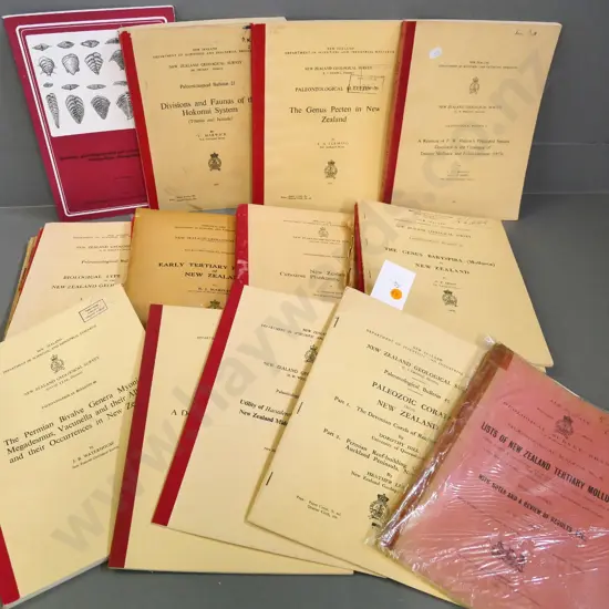 various geological and paleontological publications - DSIR, New Zealand Geographical Survey etc.