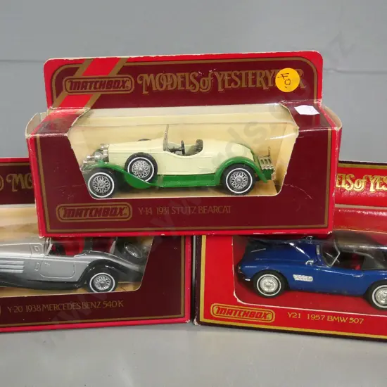 3 boxed Matchbox Models of Yesteryear - vintage luxury cars