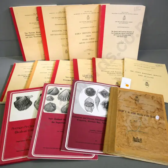 various geological and paleontological publications - DSIR, New Zealand Geographical Survey etc.