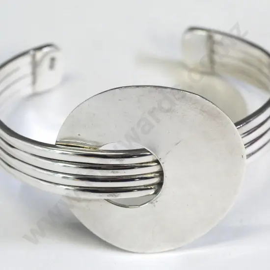 silver cuff style bangle stamped 925
