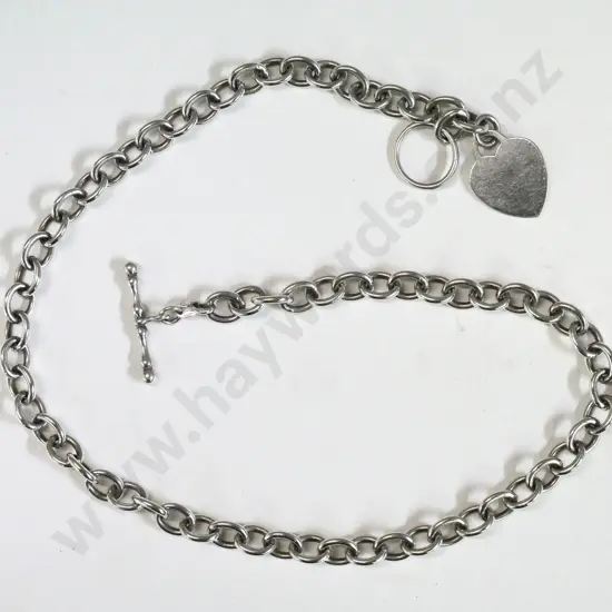 silver fob style necklace stamped Italy 925