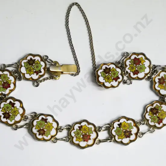 floral costume bracelet with safety chain