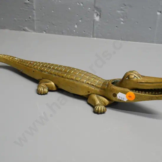 large brass crocodile nutcracker L-380