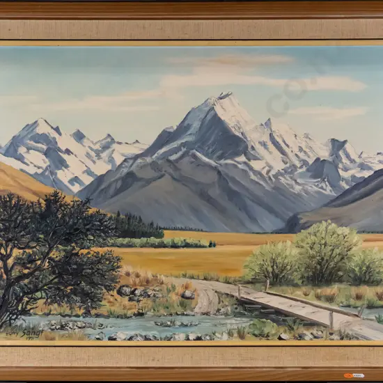 Harry Sangt 1971 - framed oil - Mt Cook H-440 W-590