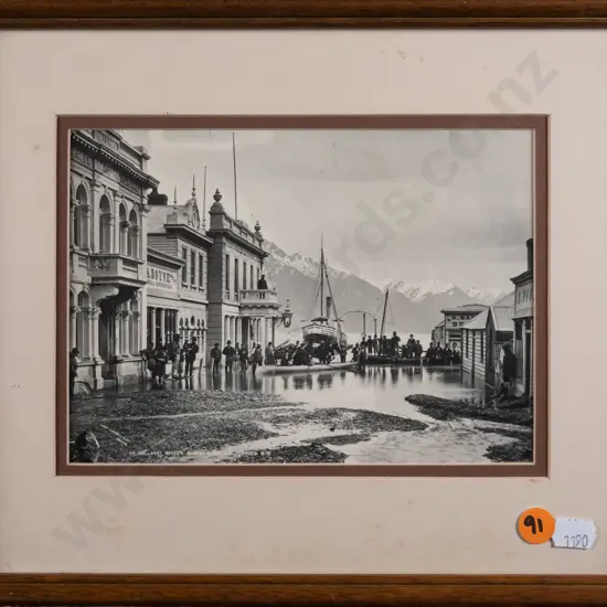 framed reproduction photograph - early Queenstown H-130 W-180